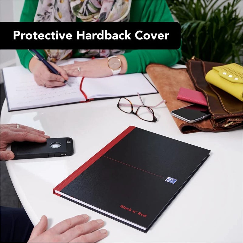 Black n' Red Oxford Black n' Red A4 Notebook, Hardback Casebound, 192 pages, Lined (Pack of 5) - Image 5